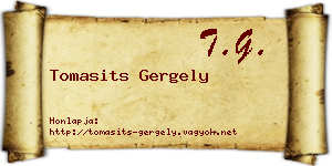 Tomasits Gergely névjegykártya